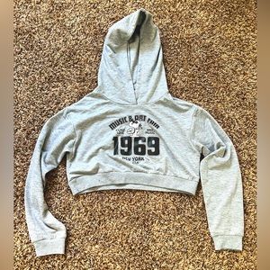 Music and art fair crop top hoodie